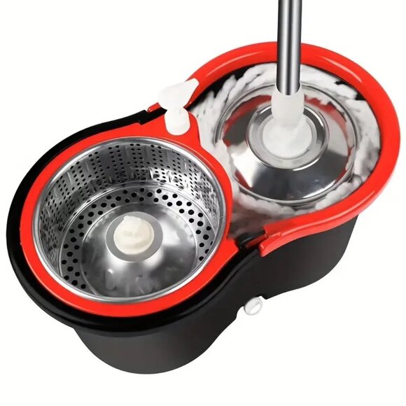 360° Spin Mop And Bucket Set - Effortless Floor Cleaning System With 3 Microfibe - Picture 4 of 12